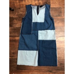 Patchwork denim wash dress NWT